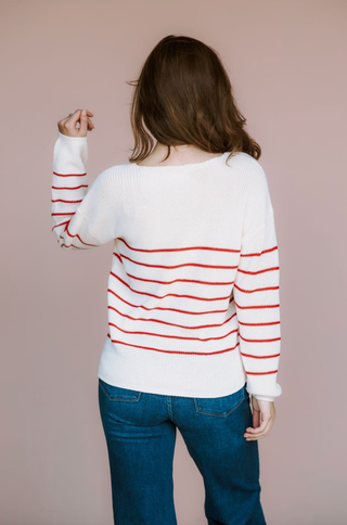 GENTLE FAWN STRIPE TUCKER SWEATER