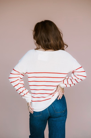 GENTLE FAWN STRIPE TUCKER SWEATER