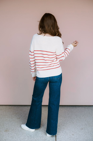 GENTLE FAWN STRIPE TUCKER SWEATER