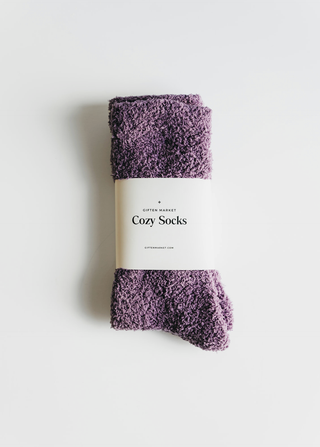 GIFTEN MARKET PLUM COZY CLOUD SOCKS