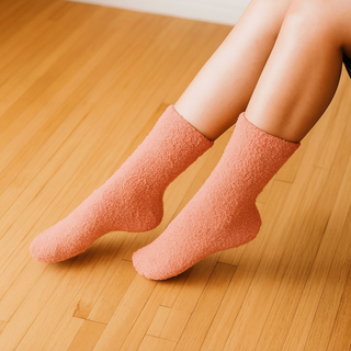 GIFTEN MARKET ROSETTE PINK COZY CLOUD SOCKS