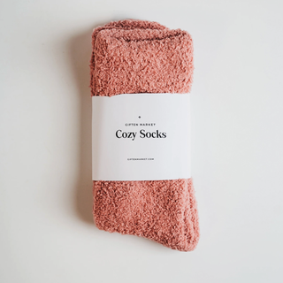 GIFTEN MARKET ROSETTE PINK COZY CLOUD SOCKS