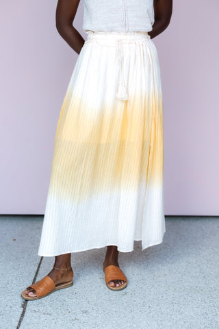 HEM & THREAD SHADOW STRIPE MAXI SKIRT
