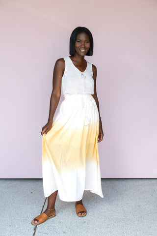 HEM & THREAD SHADOW STRIPE MAXI SKIRT