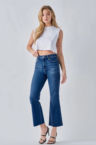 HIDDEN JEANS HAPPI CLEAN CROP FLARE