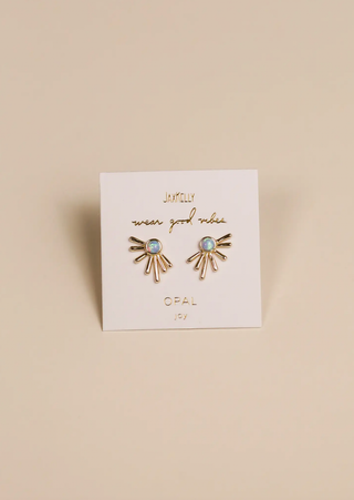JAX KELLY FIRE OPAL SUN RAY EARRINGS