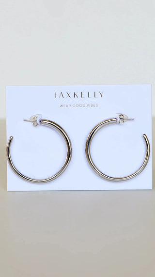 JAX KELLY LG EVERYDAY SILVER HOOPS