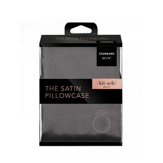 KITSCH CHARCOAL SATIN PILLOWCASE