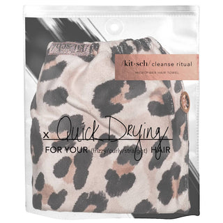 KITSCH LEOPARD MICROFIBER HAIR TOWEL