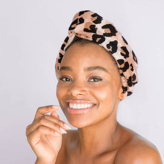KITSCH LEOPARD MICROFIBER HAIR TOWEL