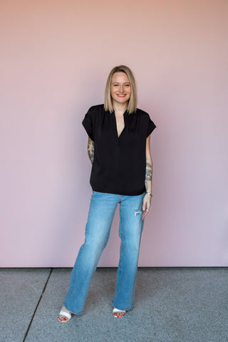 KLD. SIGNATURE BLACK CIARA BLOUSE