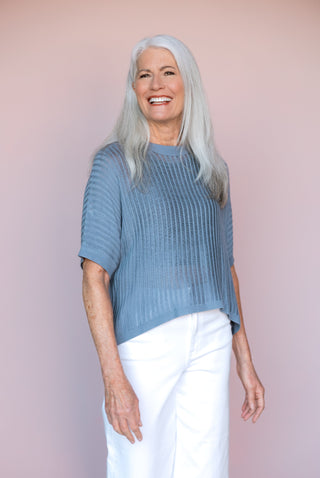 KLD. SIGNATURE BLUE FRANNIE TOP