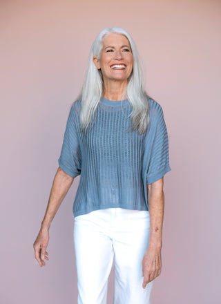KLD. SIGNATURE BLUE FRANNIE TOP