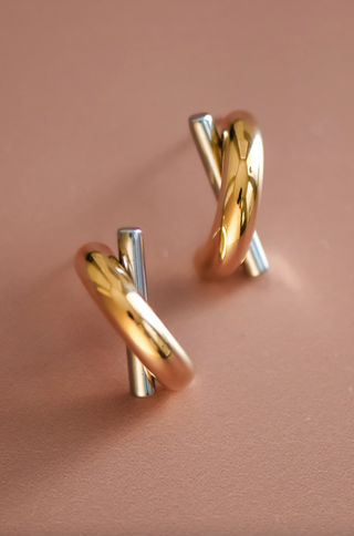 LEE & BIRCH GOLDEN MERGE EARRINGS