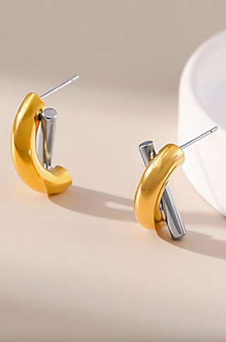 LEE & BIRCH GOLDEN MERGE EARRINGS