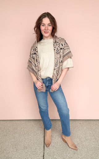 LINETA BEIGE BANDANA SCARF