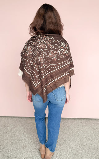 LINETA BROWN BANDANA SCARF