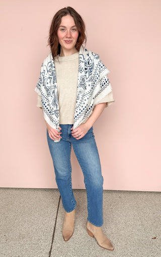 LINETA WHITE BANDANA SCARF