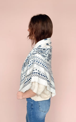 LINETA WHITE BANDANA SCARF