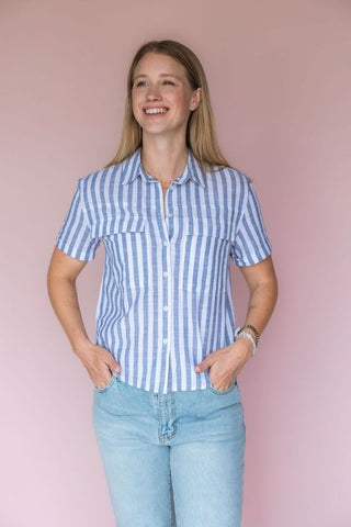 LOLA RIVER INDIGO HELIOS BLOUSE