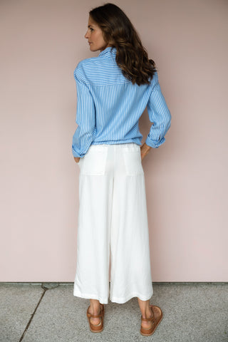 LOLA RIVER STRIPE BROOKE BLOUSE