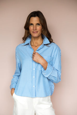 LOLA RIVER STRIPE BROOKE BLOUSE