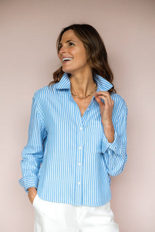 LOLA RIVER STRIPE BROOKE BLOUSE