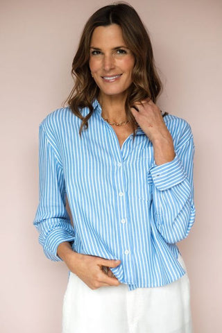 LOLA RIVER STRIPE BROOKE BLOUSE