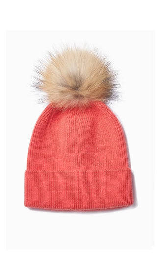 Look By M CORAL RIB KNIT BEANIE