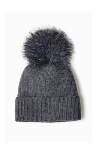 Look By M DENIM RIB KNIT BEANIE