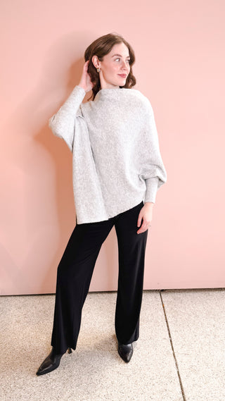 Look By M GREY TRIANGLE PONCHO