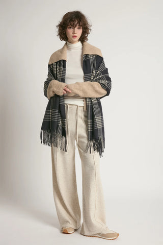 Look By M HOUNDSTOOTH PLAID SCARF
