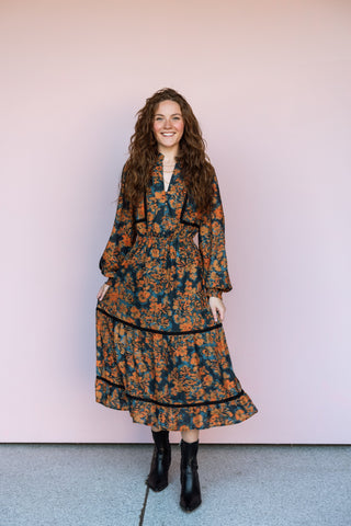 LOST + WANDER EMBERS BLOOM MIDI DRESS