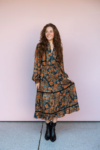 LOST + WANDER EMBERS BLOOM MIDI DRESS