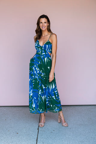LOST + WANDER PALAZZO PALM DRESS