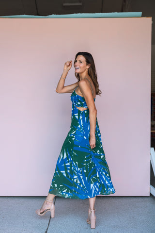 LOST + WANDER PALAZZO PALM DRESS