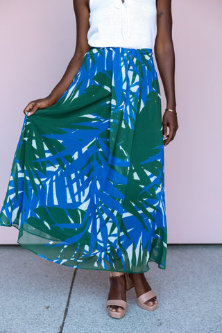 LOST + WANDER PALAZZO PALM SKIRT