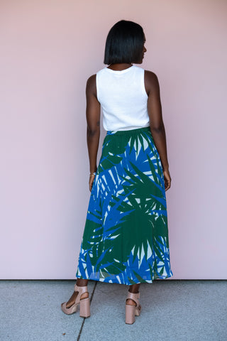 LOST + WANDER PALAZZO PALM SKIRT