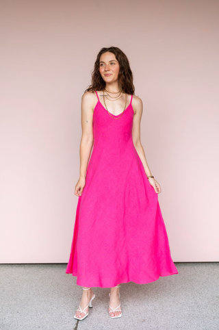 MILIO MILANO FUCHSIA ITALIAN SLIP DRESS