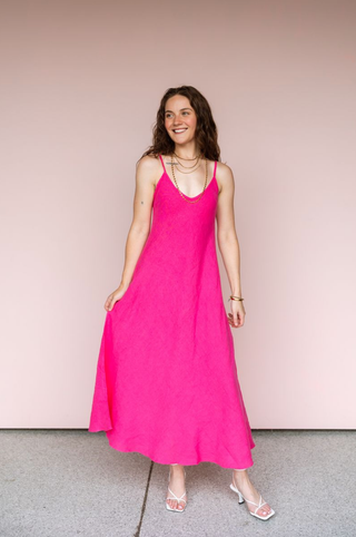 MILIO MILANO FUCHSIA ITALIAN SLIP DRESS