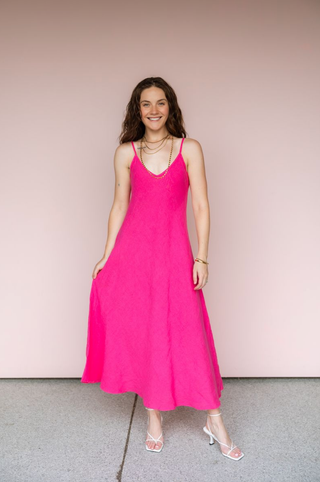 MILIO MILANO FUCHSIA ITALIAN SLIP DRESS