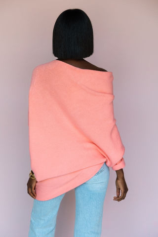 MILIO MILANO SALMON ASYMMETRICAL SWEATER