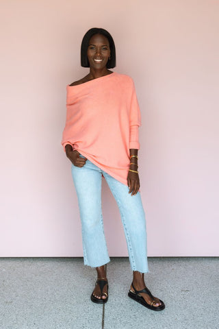 MILIO MILANO SALMON ASYMMETRICAL SWEATER