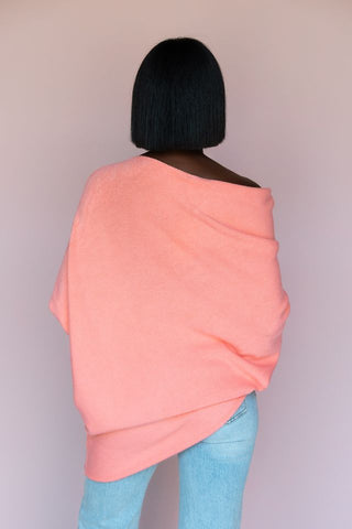 MILIO MILANO SALMON ASYMMETRICAL SWEATER