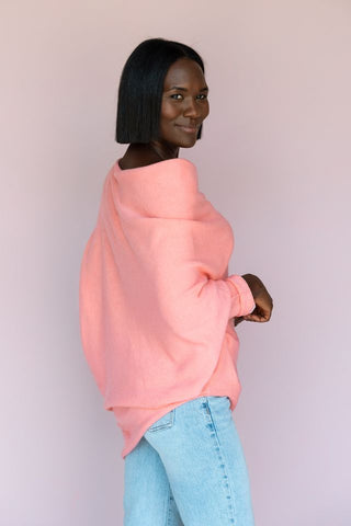 MILIO MILANO SALMON ASYMMETRICAL SWEATER