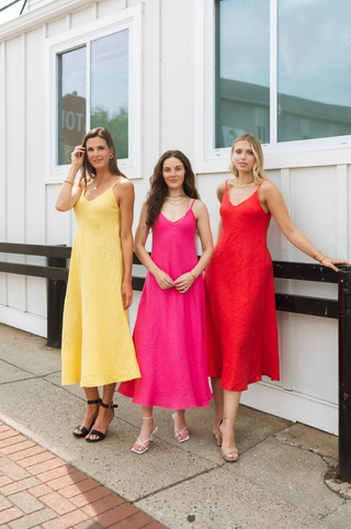 MILIO MILANO YELLOW ITALIAN SLIP DRESS