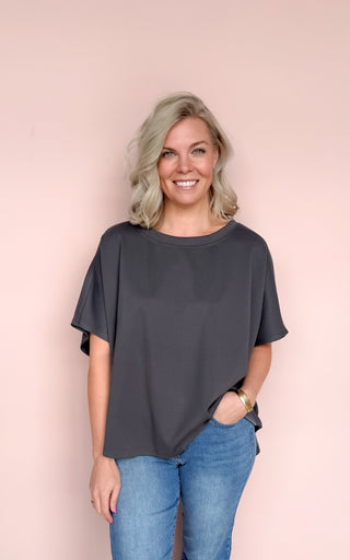 MONO B GREY LUXE TOP