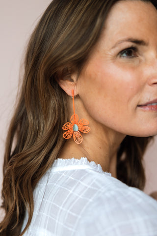 NAKAMOL DESIGN, LLC PEACH FLOWER EARRING