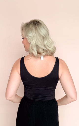 NIKIBIKI BLACK RIBBED TANK