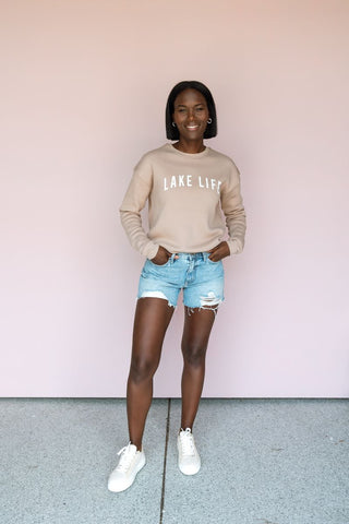 OAT COLLECTIVE TAN LAKE LIFE SWEATSHIRT